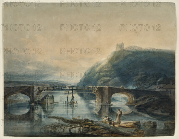 Llandilo Bridge and Dynevor Castle, c1796. Creator: JMW Turner.