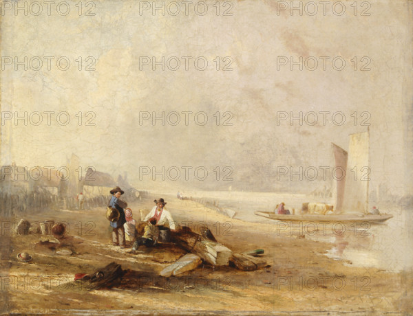 A river shore, mid 19th century. Creator: Clarkson Stanfield.
