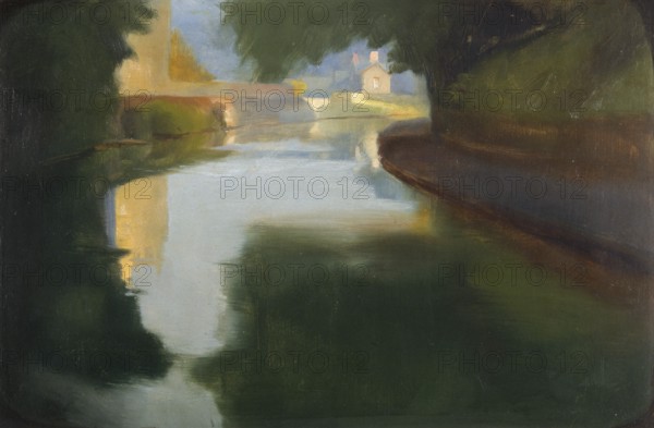 Sundown: the Glamorgan canal, 1913. Creator: Edgar Herbert Thomas.