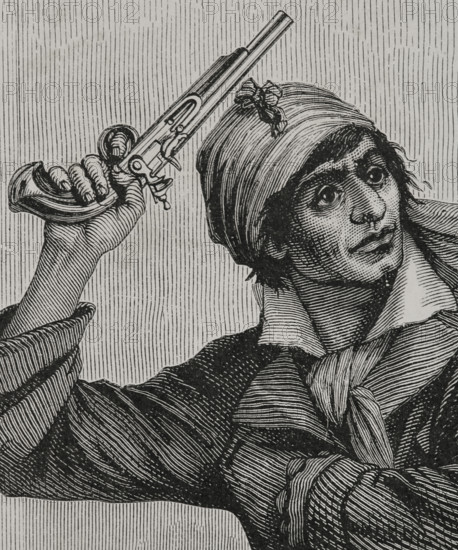 Jean-Paul Marat (1743-1793), French politician, Jacobin leader, 1876. Creator: Adolphe François Pannemaker.