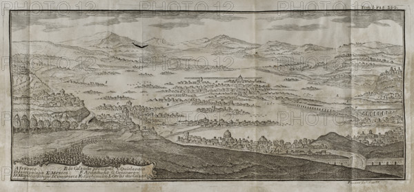 Representation of the city of Mexico (Mexico-Tenochtitlan), 1771. Creator: Domingo Pauner.