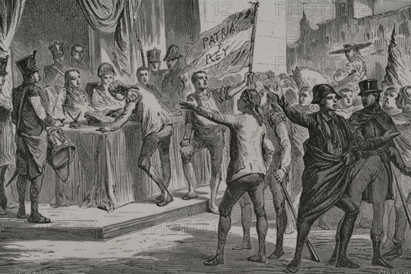 Espartero enlisting as a volunteer in 1808 to serve the nation at the outbreak of the Peninsular War Creator: Benigno Moracho.