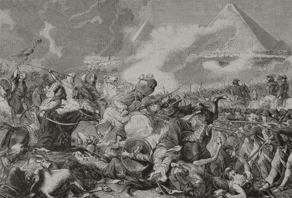 Napoleonic Wars: Charge of the Mamluks, Battle of the Pyramids (21 July 1798), 1879.  Creator: Auguste Pontenier.