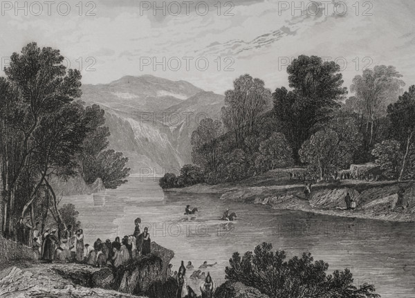 Banks of the Jordan River, 1840. Creator: Aubert.