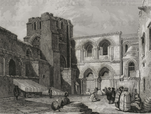 Church of the Holy Sepulchre, Jerusalem, 1840. Creator: Émile Rouargue.