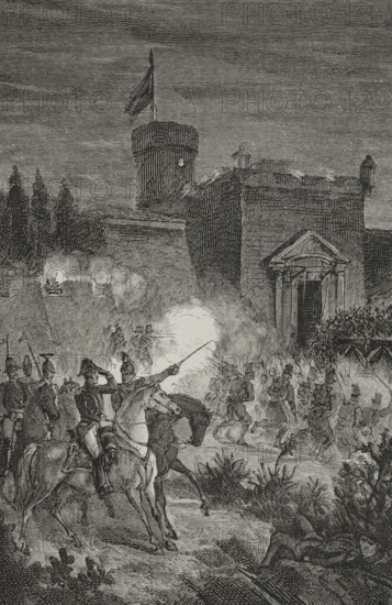 First Carlist War (1833-1840): Taking of Morella, 1879.  Creator: Jose Gomez.