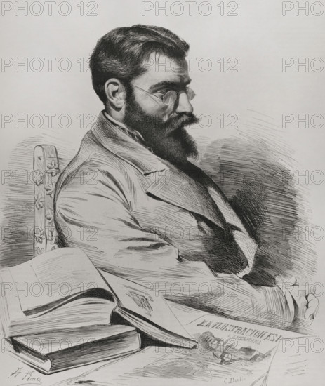 Francisco Pradilla y Ortiz (1848-1921), Spanish painter, 1878.  Creator: Alfredo Perea.