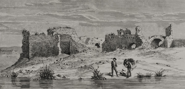 Remains of the Castle of Calatrava la Vieja, Spain, 1878. Creator: Bernardo Rico.