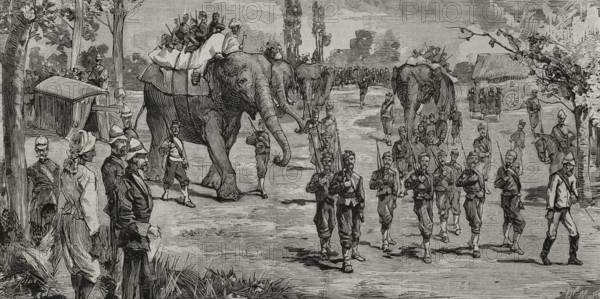 Second Afghan War (1878-1880): Expedition of Gurkha troops from Almorah to Lahore, 1878. Creator: Bernardo Rico.
