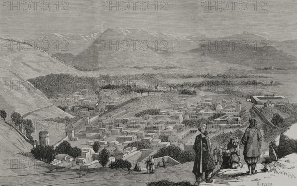 View of the city from the Citadel, Kabul, Afghanistan, 1878.  Creator: Andrés Ovejero.