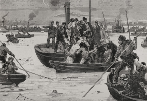 Sinking of SS Princess Alice (3 September 1878), London, 1878.  Creator: Bernardo Rico.