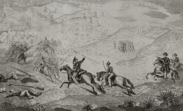 First Carlist War (1833-1840): The front in Valencia, Battle of Chiva (2nd April 1836), 1845. Creators: Antonio Gómez y Cros, Jose Gomez.