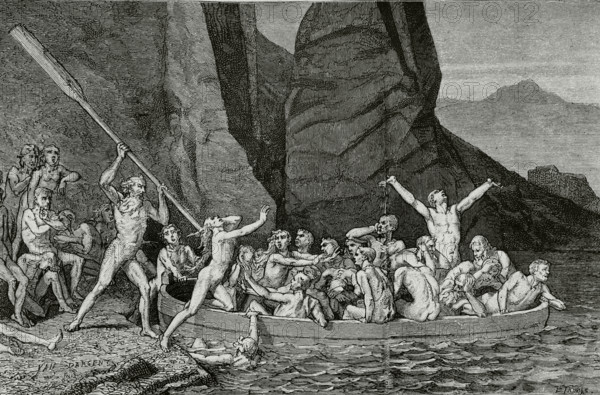 The Divine Comedy (1307-1321): Inferno (Hell), 1888.  Creators: Jean Edouard Dargent, E Thomas.