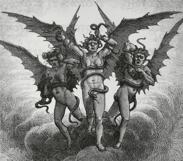 The Divine Comedy (1307-1321): Inferno (Hell), 1888.  Creators: Jean Edouard Dargent, Navellier & L Marie.