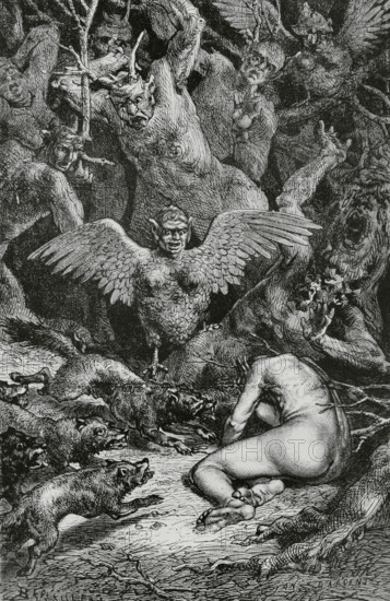 The Divine Comedy (1307-1321): Inferno (Hell), 1888.  Creators: Jean Edouard Dargent, Edouard Berveiller.