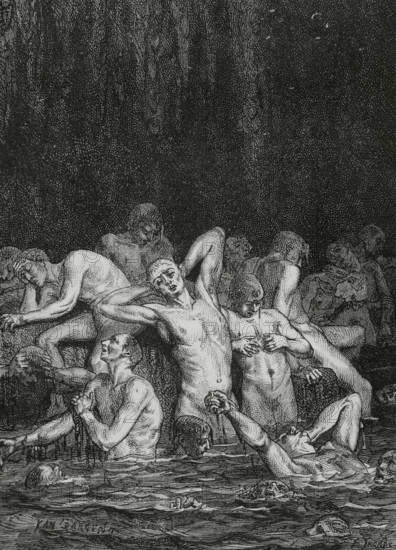 The Divine Comedy (1307-1321): Inferno (Hell), 1888.  Creators: Jean Edouard Dargent, E Thomas.