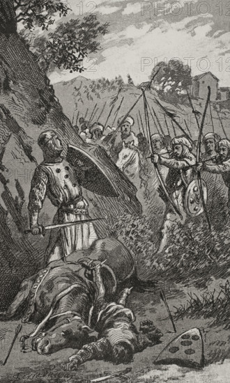 Conquest of Majorca: Battle of Portopí, (12 September 1229), 1890.  Creator: Joan Serra y Pausas.