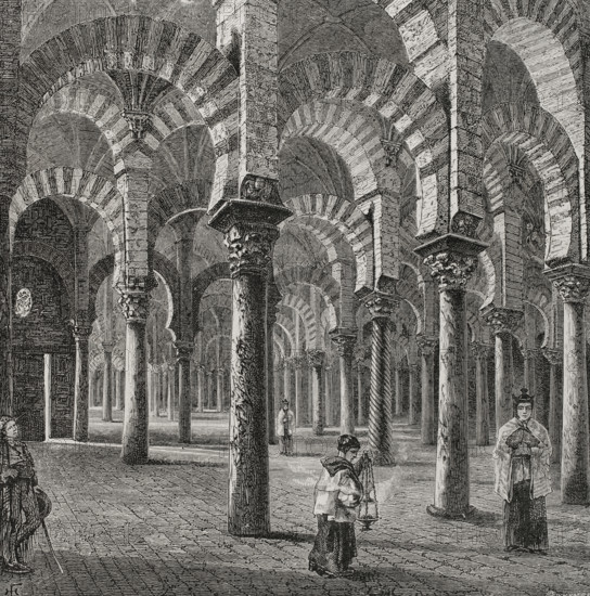 Great Mosque of Cordoba or Cathedral of Our Lady of the Assumption, Cordoba, Andalusia, Spain, 1890. Creator: Joan Serra y Pausas.