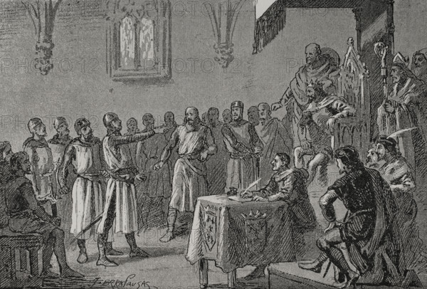 Courts of Lerida (Lleida), 1375 (1890).  Creator: Joan Serra y Pausas.