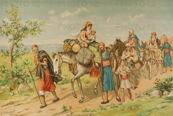 Expulsion of the Moriscos from Spain by order of King Philip III in 1609 (1890). Creator: Juan Alaminos.