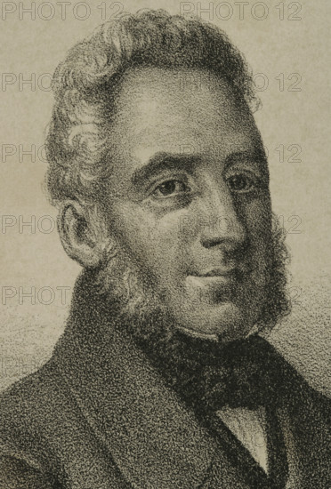 Francisco Espoz y Mina (1781-1836), Spanish military, 1868. Detail. Creator: Jose Cuevas.