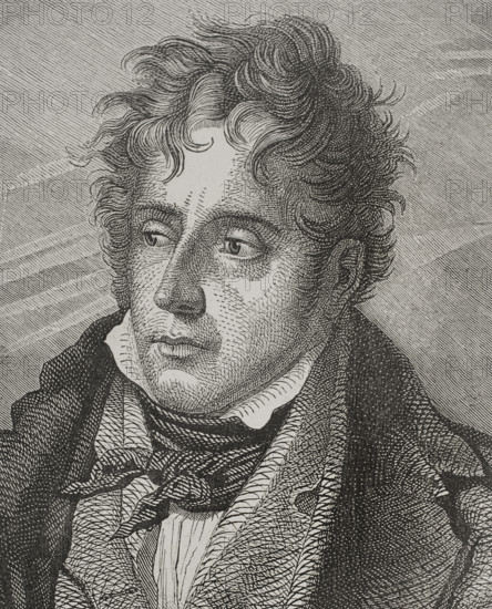 François-René, vicomte de Chateaubriand (1768-1848), French writer and diplomat, 1856.  Creator: Jean Baptiste Charles Carbonneau.