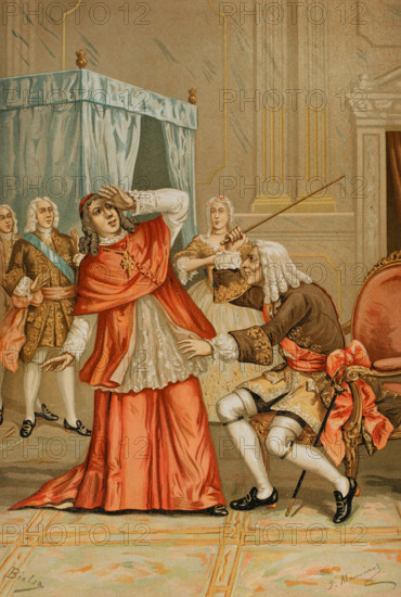 Quarrel between Cardinal Alberoni and the Mayordomo mayor of the King..., 1891.  Creator: Juan Alaminos.