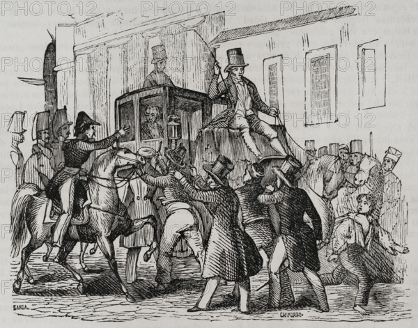 Attack on Martínez de la Rosa, 1845.  Creators: Eusebio Zarza, Chamorro.