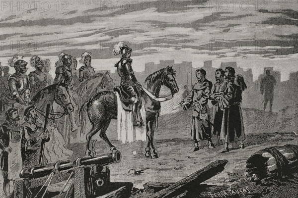 Catalan Civil War (1462-1472): Surrender of the city of Gerona (Girona)...1 June 1469 (1890). Creator: Joan Serra y Pausas.