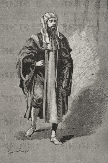 Ibn Tumart (Abu Abd Allah Amghar Ibn Tumart (c1080-1130), Berber Muslim leader, 1890.  Creator: Joan Serra y Pausas.