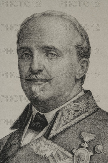 Leopoldo O'Donnell (1809-1867), Spanish military and politician, 1869. Detail. Creator: Jose Cuevas.