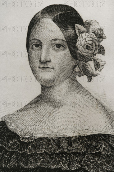 María Cristina de Borbón Dos Sicilias, (1806-1878), Queen consort of Spain by her marriage..., 1842. Creator: Jose Gomez.