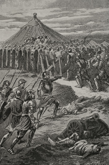 The Aragonese, on the island of Djerba, seizing the Tunisian king's camp, 1890.  Creator: Joan Serra y Pausas.