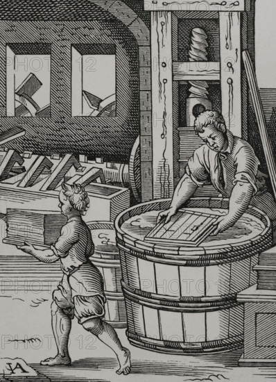 Paper manufacturer, 16th century (1877). Creator: Jost Ammon.