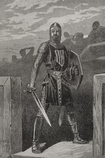 Roger of Lauria (1245-1305), Italian marine and military in the service of the Crown of Aragon,1890. Creator: Joan Serra y Pausas.