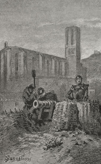 Catalan Civil War: Siege of Barcelona in 1472, (1890).  Creator: Joan Serra y Pausas.