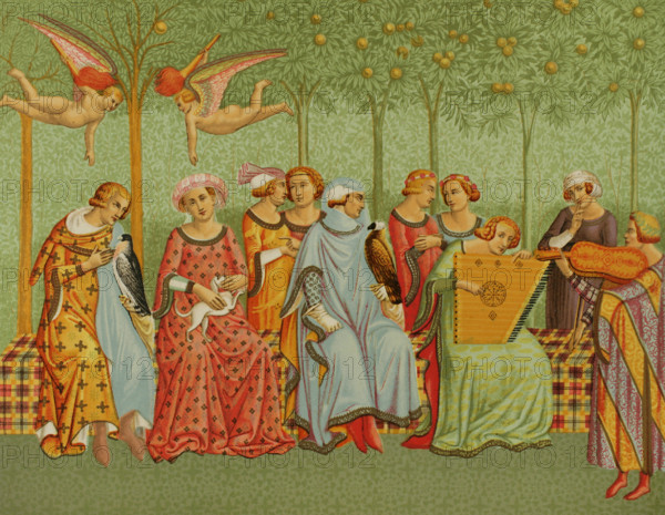 The Dream of Life, after a fresco attributed to Andrea Orcagna (1308-1368), 1877. Creator: Franz Kellerhoven.