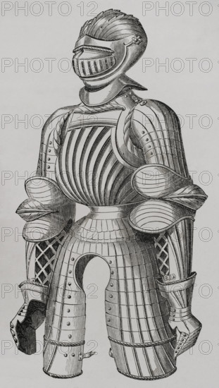 15th century rounded armour, called Maximilian armour, 1877. Creator: Unknown.