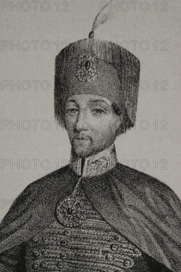 Abdulmejid I, (1823-1861), Sultan of the Ottoman Empire (1839-1861), 1852. Detail. From "Detail.  Creator: Martínez.