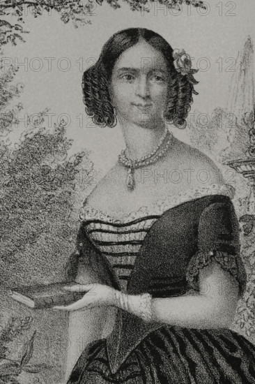 Adelgunde of Bavaria, (1823-1914), Duchess consort of Modena and Reggio (1846-1859)..., 1852.  Creator: Julio Donón.
