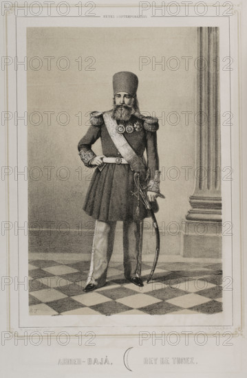 Ahmad I ibn Mustafa, (1806-1855), Bey of Tunisia from 1837 to 1855, 1852. Creator: Julio Donón.