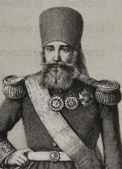 Ahmad I ibn Mustafa, (1806-1855), Bey of Tunisia from 1837 to 1855, 1852. Detail.  Creator: Julio Donón.