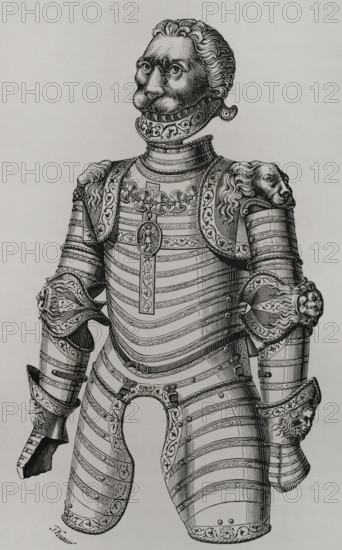 Armour ornamented with lions, supposedly that of King Louis XII of France (1462-1515), 1877.  Creator: Unknown.