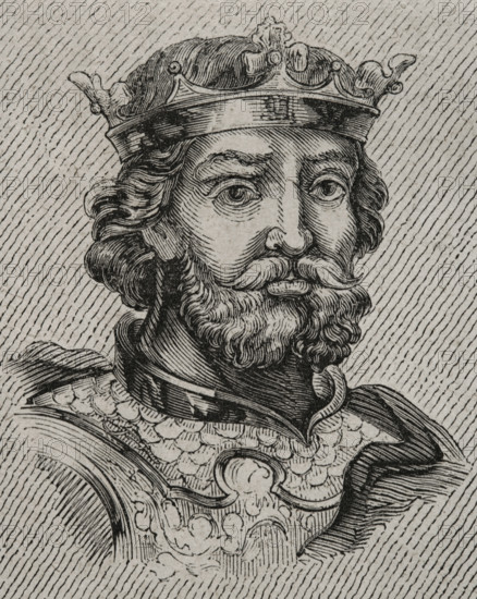 Aurelius of Asturias, (c740-774), King of Asturias (768-774), 1853.  Creator: Unknown.
