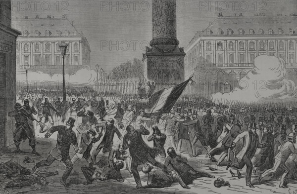 Paris Commune: Massacre of supporters of the "Party of Order"in the Place Vendôme in Paris, 1871. Creator: Tomás Carlos Capuz.