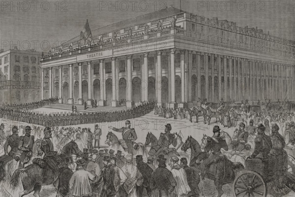 Franco-Prussian War, (1870-1871): Exterior view of the Grand Théâtre de Bordeaux...1871.  Creator: Tomás Carlos Capuz.
