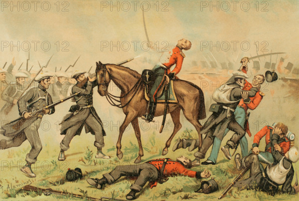 First Carlist War, (1833-1840): Battle of Oriamendi (16 March 1837), 1890.  Creator: Juan Alaminos.