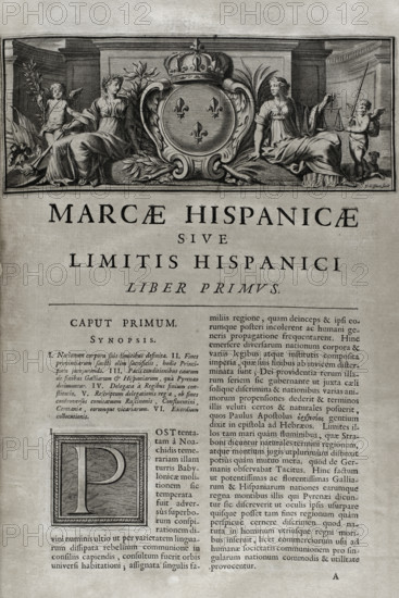 Marca Hispanica sive limes hispanicus - first book, 1688.  Creator: Pierre de Marca.