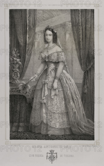Maria Antonia of the Two Sicilies, (1814-1898), Grand Duchess consort of Tuscany (1833-1859), 1852. Creator: Julio Donón.