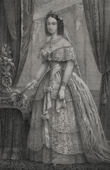Maria Antonia of the Two Sicilies, (1814-1898), Grand Duchess consort of Tuscany (1833-1859), 1852.  Creator: Julio Donón.